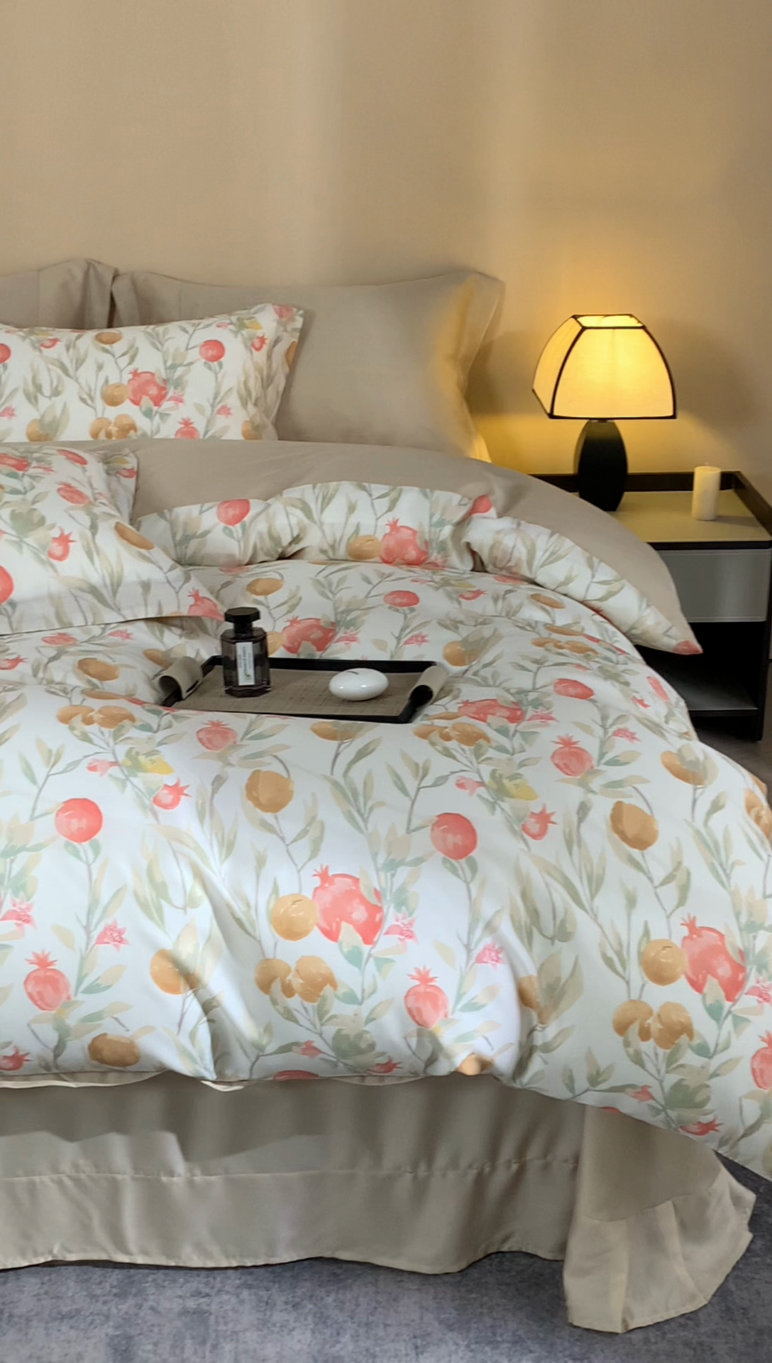 91家纺网 家纺一手货源 找家纺 顾家家居 2025新款莱塞尔数码印花四件套 丝丝花语