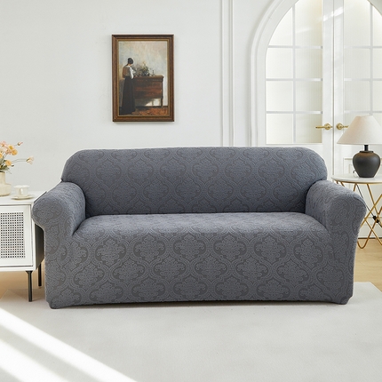 91家纺网 家纺一手货源 找家纺 逐日沙发套 2025新款提花绒沙发套-欧艺 深灰