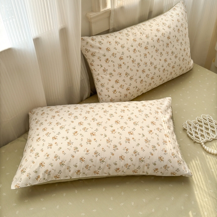 91家纺网 家纺一手货源 找家纺 （总）清雅福 2025全棉13372小清新四件套和单被套早春系列第二批--单枕套