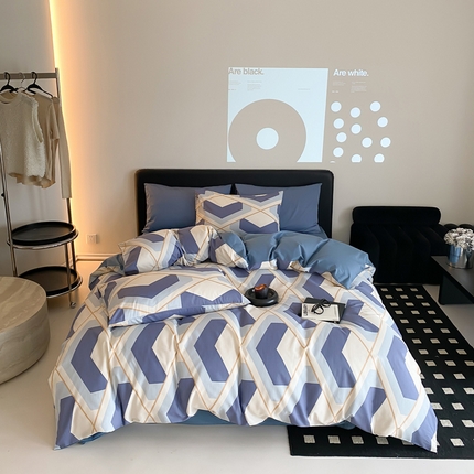 帅露 2025开春新品全棉喷气13070小清新印花纯棉全棉四件套 克洛伊