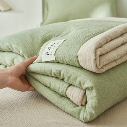 91家纺网 家纺一手货源 找家纺 （总）一加一家纺2025新款A类双层纱良品大豆夏被四件套