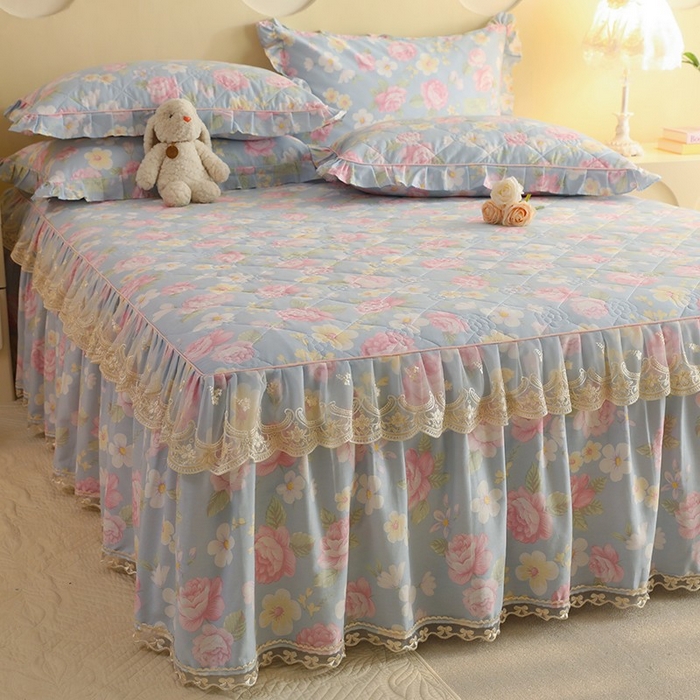 91家纺网 家纺一手货源 找家纺 （总）美达家纺 2025新款全棉印花夹棉床裙