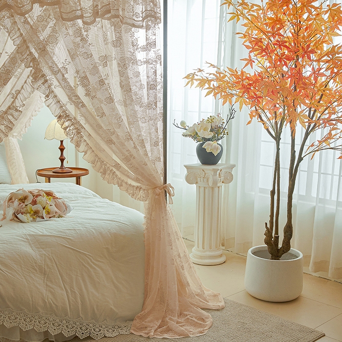 91家纺网 家纺一手货源 找家纺 902落地宫廷蚊帐 可可庄园-奶油玉