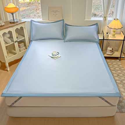 鑫琪莱家纺 2025云母凉感冰丝席 床席款-云母蓝