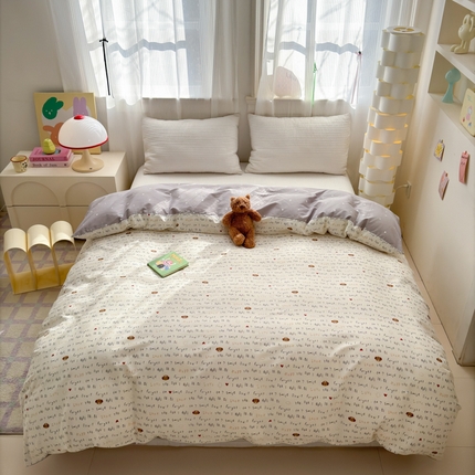 清雅福 2025全棉13372小清新四件套和单被套早春系列第二批--单被套 甜心奶泡