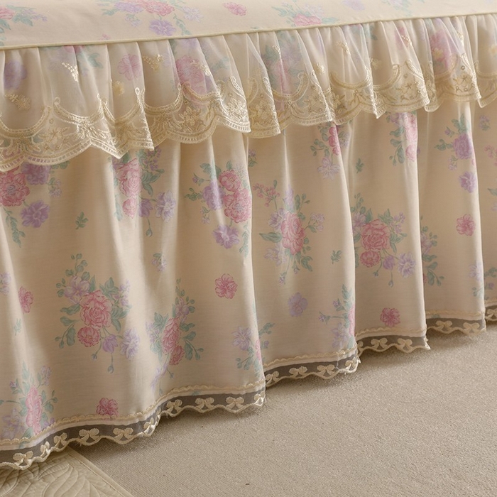 91家纺网 家纺一手货源 找家纺 美达家纺 2025新款全棉印花单床裙 幽香私语黄