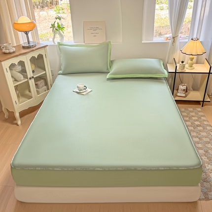 鑫琪莱家纺 2025云母凉感冰丝席 床笠款-云母绿