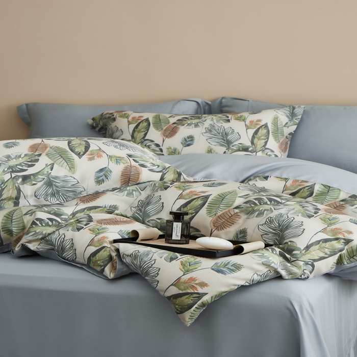 91家纺网 家纺一手货源 找家纺 顾家家居 2025新款莱塞尔数码印花四件套 曼茂