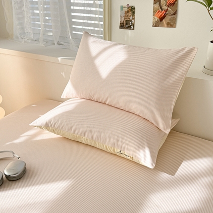 眠博士2025新款全棉老粗布枕套 老粗布枕套-细条玉