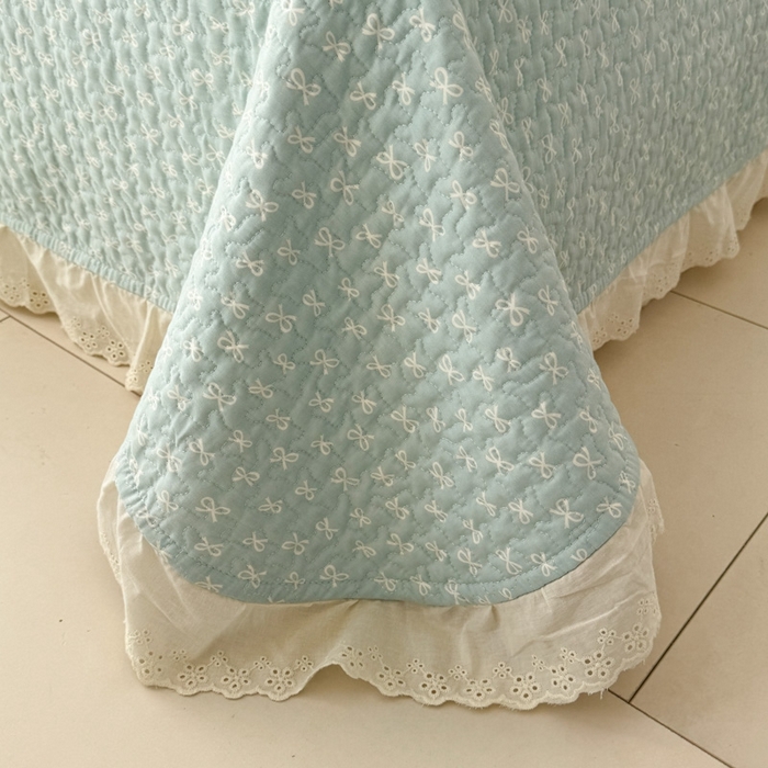 91家纺网 家纺一手货源 找家纺 添越 2024新款纯棉砂洗床盖恋曲兰