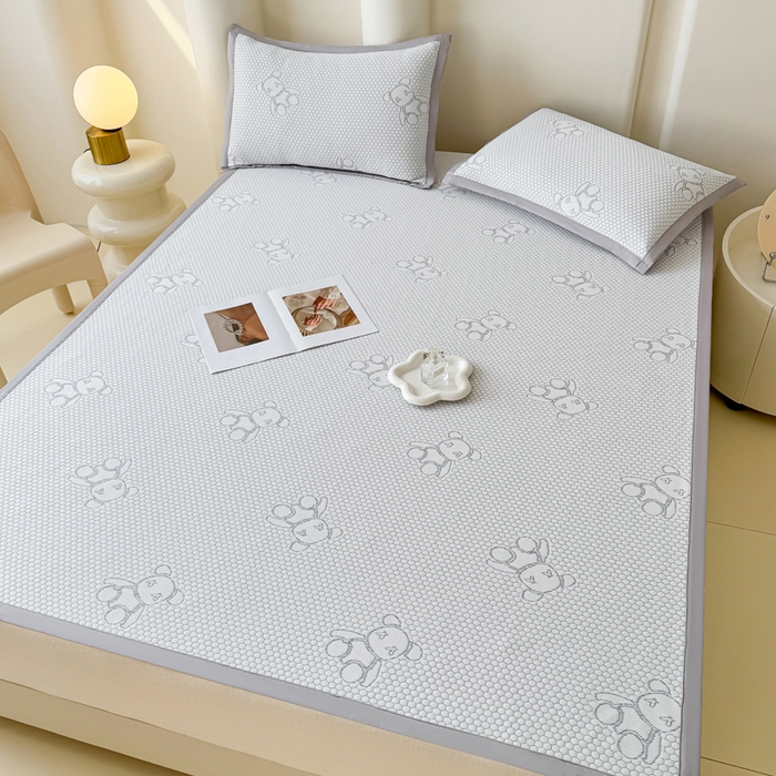 91家纺网 家纺一手货源 找家纺 小萌虎 2025新款冰豆豆凉席 凉席款 灰色