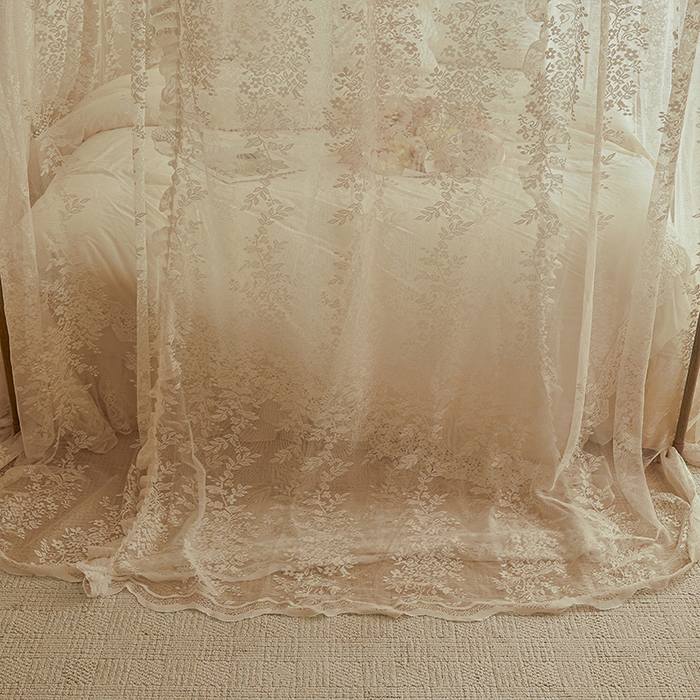 91家纺网 家纺一手货源 找家纺 902落地宫廷蚊帐 玫瑰庄园-奶油杏