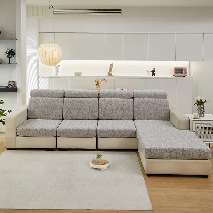 91家纺网 家纺一手货源 找家纺 逐日沙发套 2025提花沙发笠-欧艺 浅灰