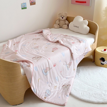 嗨生活 2025年新款针织棉夏被 儿童夏被 幼儿园夏凉被 粉色城堡