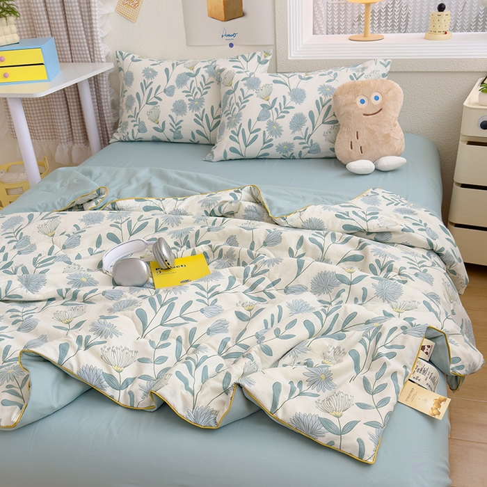 91家纺网 家纺一手货源 找家纺 老帅2025A类水洗双层纱夏被夏凉被空调被被芯直播爆款（有买家秀）绿风铃