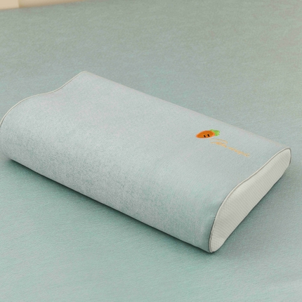 小猫派 2025新款冰丝刺绣乳胶枕套纯棉儿童记忆枕芯套 单枕套–冰丝绣花促销萝卜