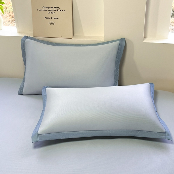 91家纺网 家纺一手货源 找家纺 鑫琪莱家纺 2025云母凉感冰丝席 床笠款-云母蓝