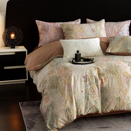 立奥被业 2025新款60S数码印花四件套四件套 秘境咖