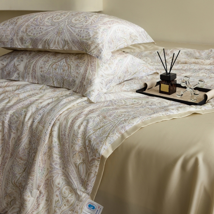 91家纺网 家纺一手货源 找家纺 黛舒家居 2025新款天丝印花夏被四件套 莉格西塔