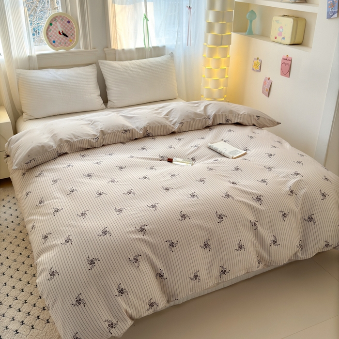 91家纺网 家纺一手货源 找家纺 清雅福 2025全棉13372小清新四件套和单被套早春系列第二批--单被套 醉晚风