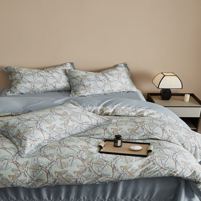 91家纺网 家纺一手货源 找家纺 顾家家居 2025新款莱塞尔数码印花四件套 蔓艺