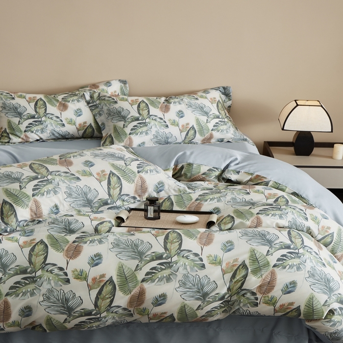 91家纺网 家纺一手货源 找家纺 顾家家居 2025新款莱塞尔数码印花四件套 曼茂