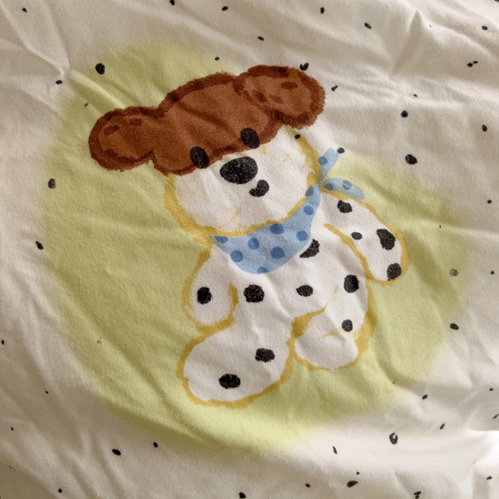 91家纺网 家纺一手货源 找家纺 仟人梦 2025新款水洗棉印花四件套 快乐狗狗