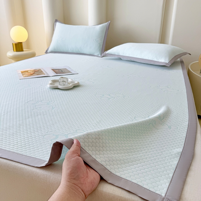 91家纺网 家纺一手货源 找家纺 小萌虎 2025新款冰豆豆凉席 凉席款 深蓝