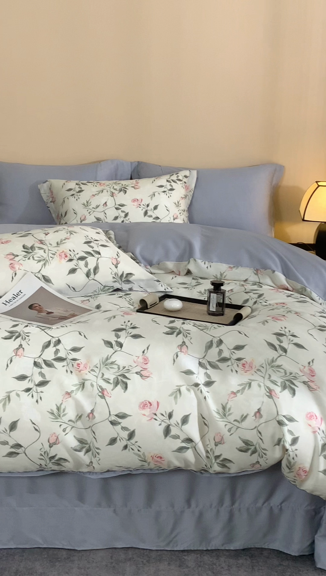 91家纺网 家纺一手货源 找家纺 顾家家居 2025新款莱塞尔数码印花四件套 幽兰