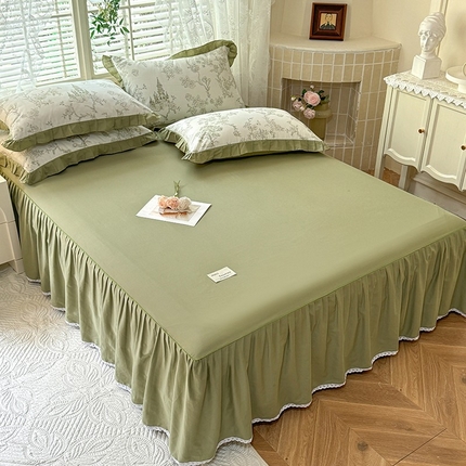 91家纺网 家纺一手货源 找家纺 （总）美达家纺 2025新款全棉纯色单床裙