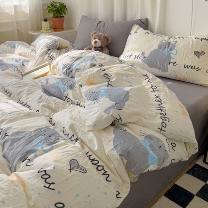 91家纺网 家纺一手货源 找家纺 （总）仟人梦 2025新款水洗棉印花四件套