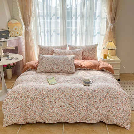 麦瑞家纺 2025新款针织棉双层纱 14玫瑰庄园