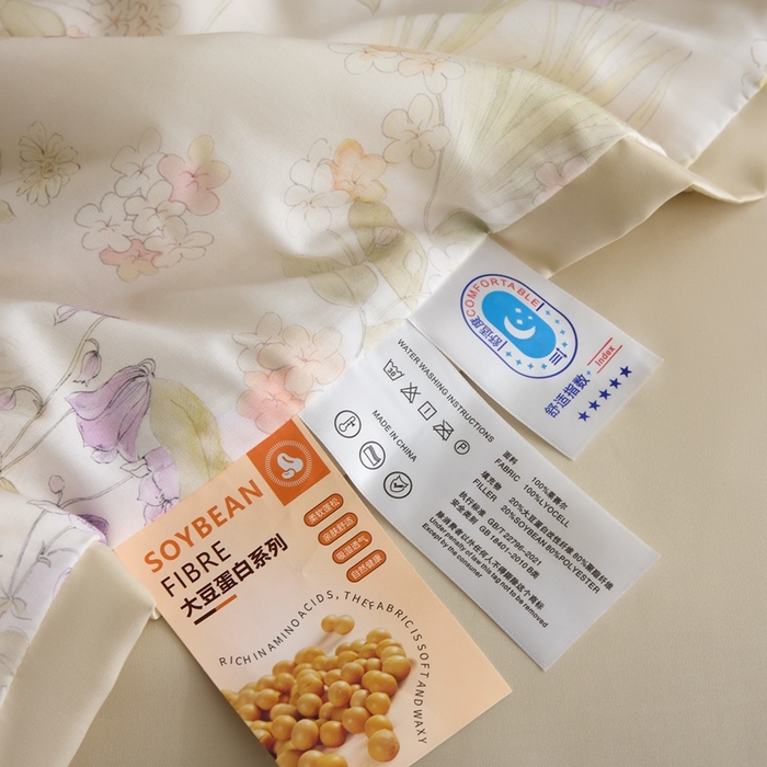 91家纺网 家纺一手货源 找家纺 黛舒家居 2025新款天丝印花夏被四件套 花漾情