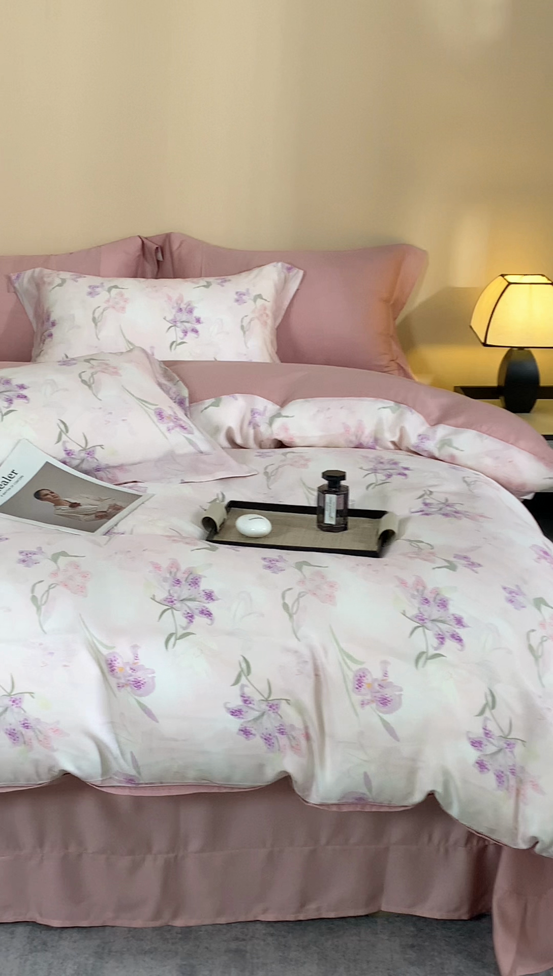 91家纺网 家纺一手货源 找家纺 顾家家居 2025新款莱塞尔数码印花四件套 茹伊