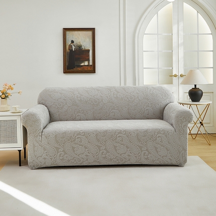 逐日沙发套 2025新款提花绒沙发套-古罗 浅灰