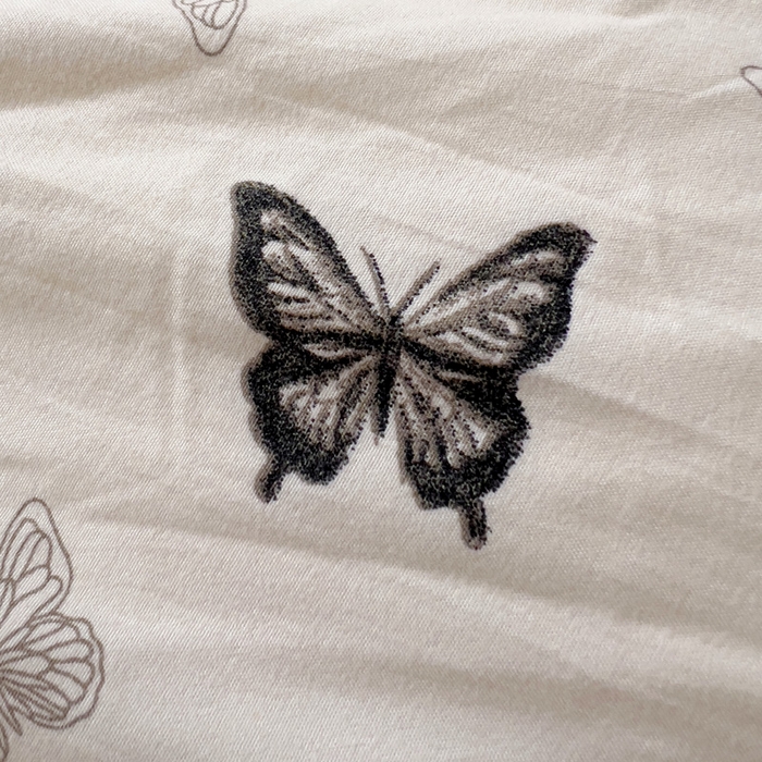 91家纺网 家纺一手货源 找家纺 仟人梦 2025新款水洗棉印花四件套 蝴蝶印记