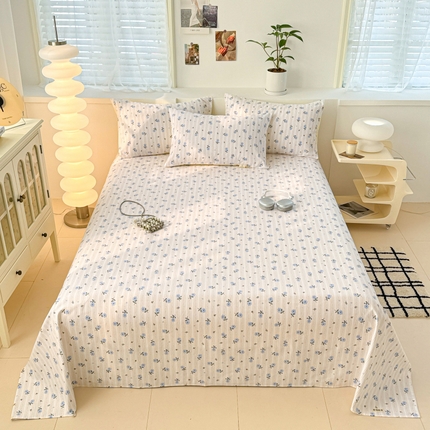 眠博士2025新款全棉老粗布床单 老粗布床单-小兰花