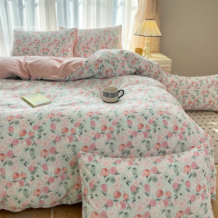 91家纺网 家纺一手货源 找家纺 麦瑞家纺 2025新款针织棉双层纱 1花田梦