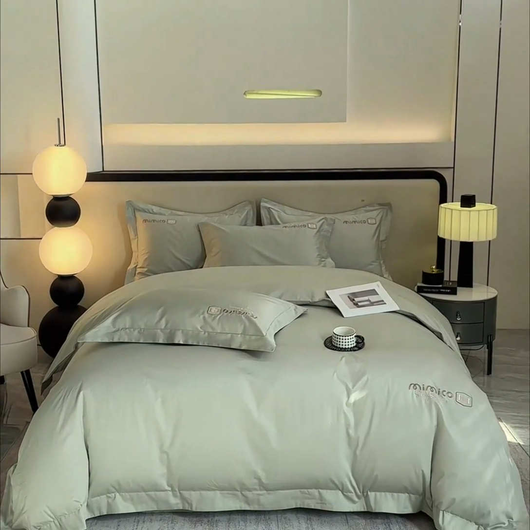 91家纺网 家纺一手货源 找家纺 （总）品乐家纺 2025新款100支双股长绒棉刺绣款四件套-静雅系列