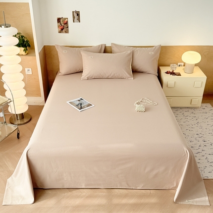 眠博士2025新款全棉老粗布床单 老粗布床单-月光咖