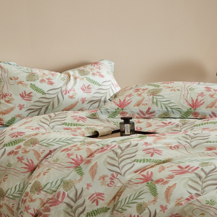 91家纺网 家纺一手货源 找家纺 顾家家居 2025新款莱塞尔数码印花四件套 素瑾