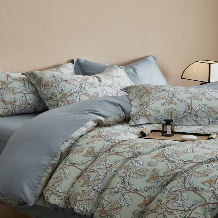 91家纺网 家纺一手货源 找家纺 顾家家居 2025新款莱塞尔数码印花四件套 蔓艺