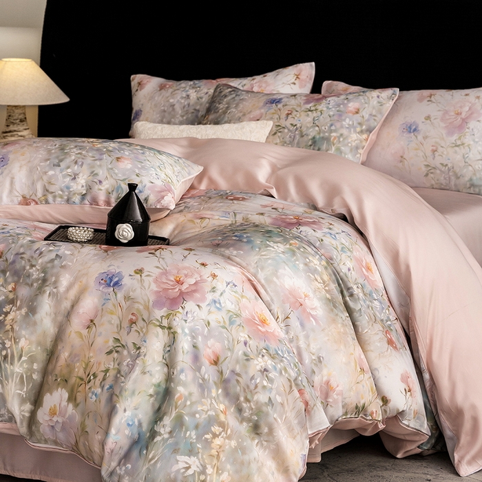 91家纺网 家纺一手货源 找家纺 （总）立奥被业 2025年新款100%兰精天丝四件套天丝数码印花四件套