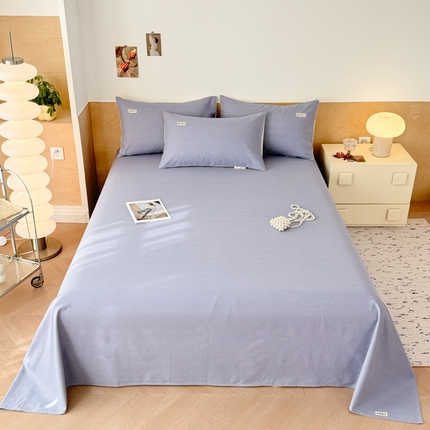 眠博士2025新款全棉老粗布床单 老粗布床单-月光中蓝