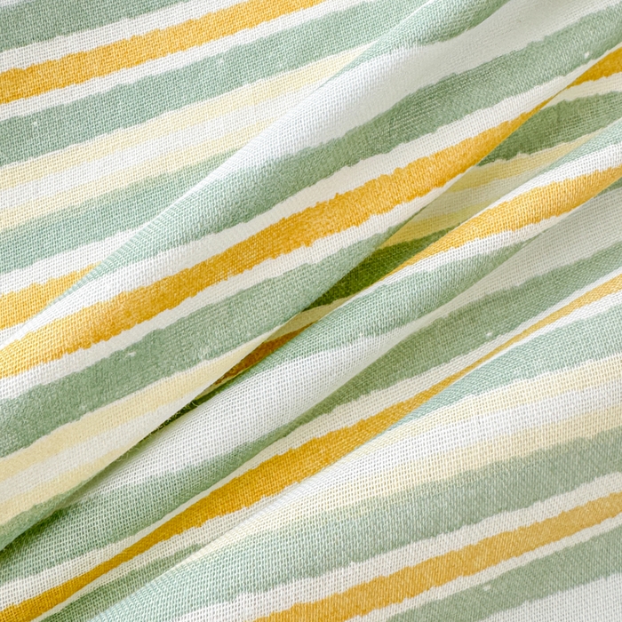 91家纺网 家纺一手货源 找家纺 眠博士2025新款全棉双层纱单枕套  双层纱枕套-黄绿条