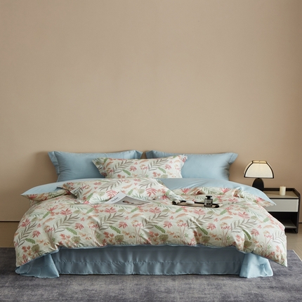 顾家家居 2025新款莱塞尔数码印花四件套 素瑾