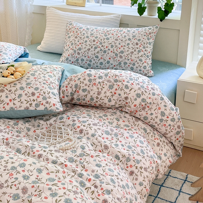 91家纺网 家纺一手货源 找家纺 清雅福 2025全棉13372小清新四件套和单被套早春系列第二批--四件套 西雅图