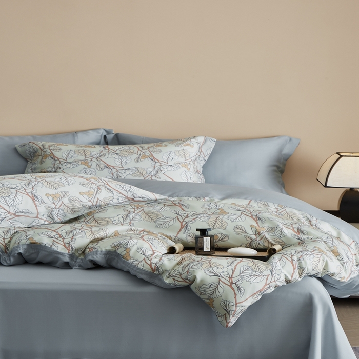 91家纺网 家纺一手货源 找家纺 顾家家居 2025新款莱塞尔数码印花四件套 蔓艺