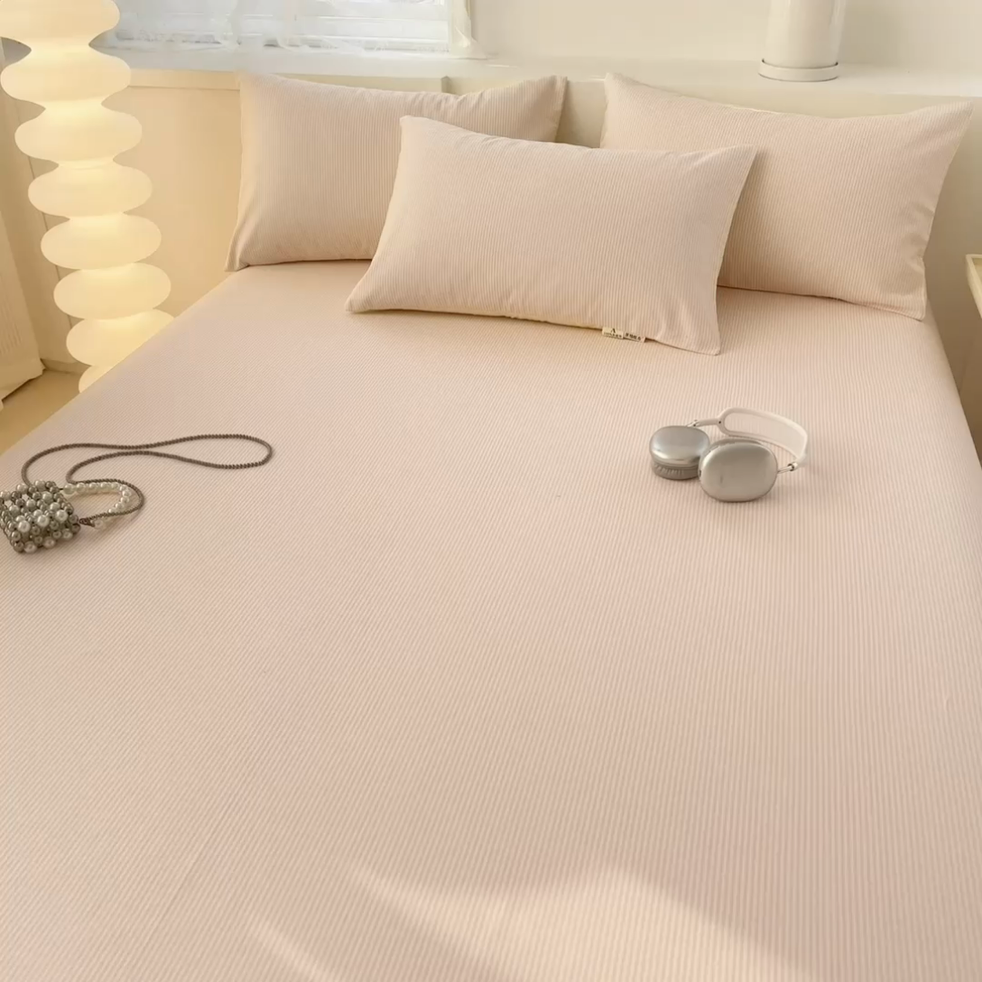 91家纺网 家纺一手货源 找家纺 眠博士2025新款全棉老粗布床单 老粗布床单-细条玉