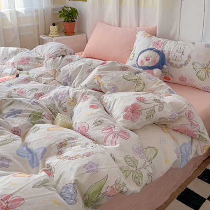 91家纺网 家纺一手货源 找家纺 （总）仟人梦 2025新款水洗棉印花四件套